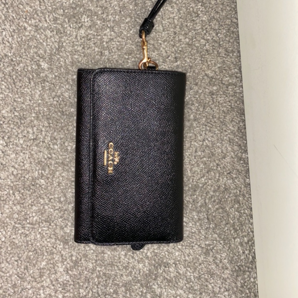 black leather coach wallet